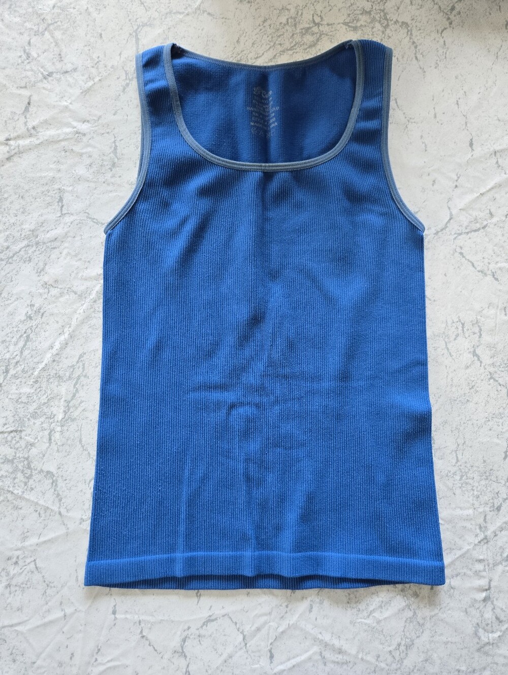 Blue Ribbed Tank Top - Picture 2 of 6